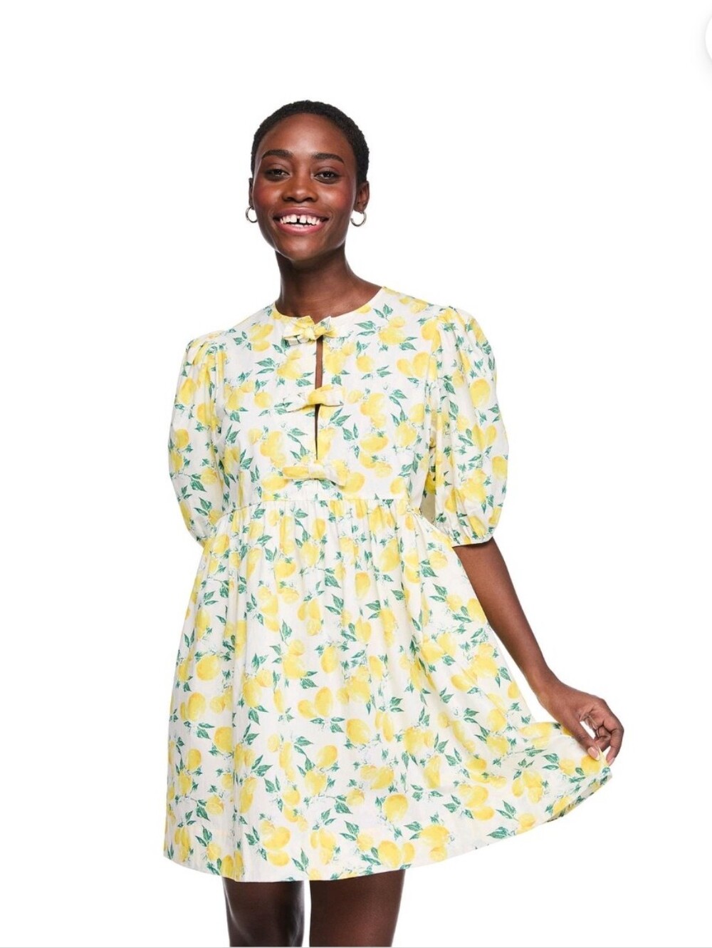 George Women’s XL 14–16 Lemon Print Cotton Dress – NWT